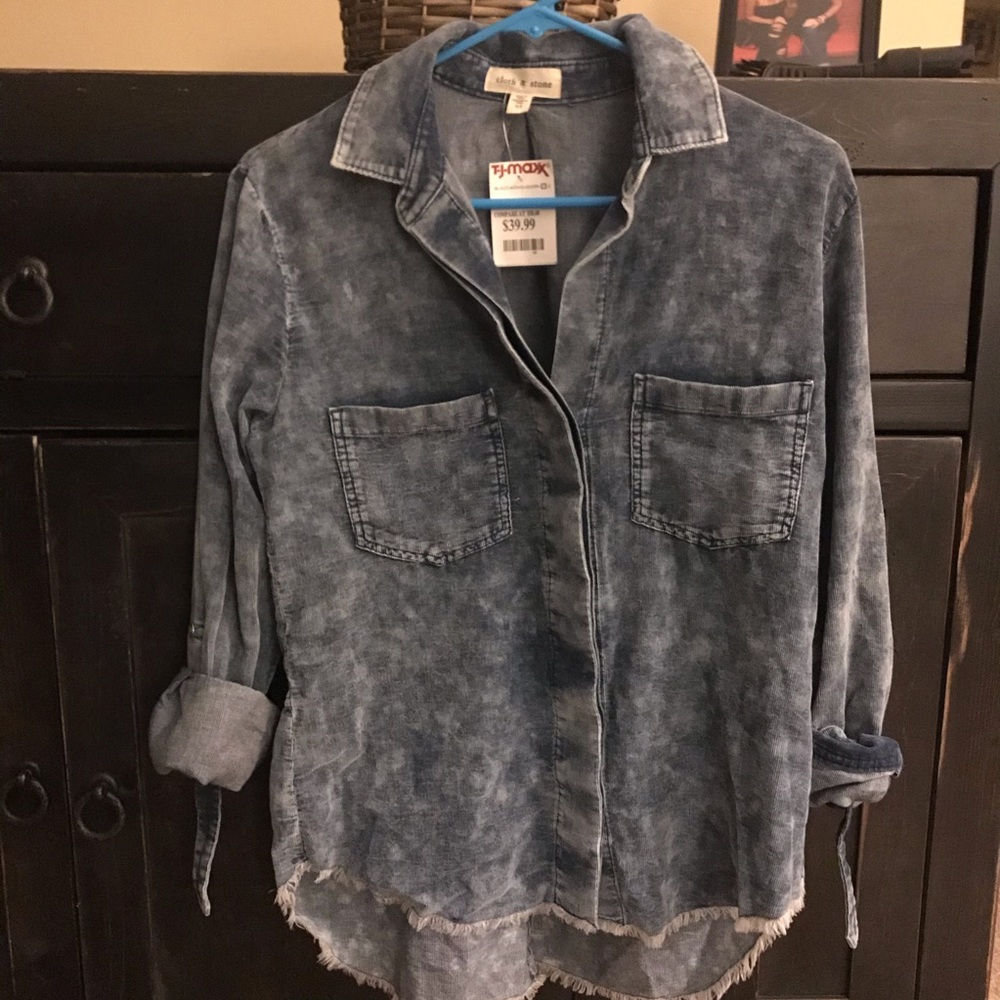 Cloth & Stone button down denim looking shirt XS